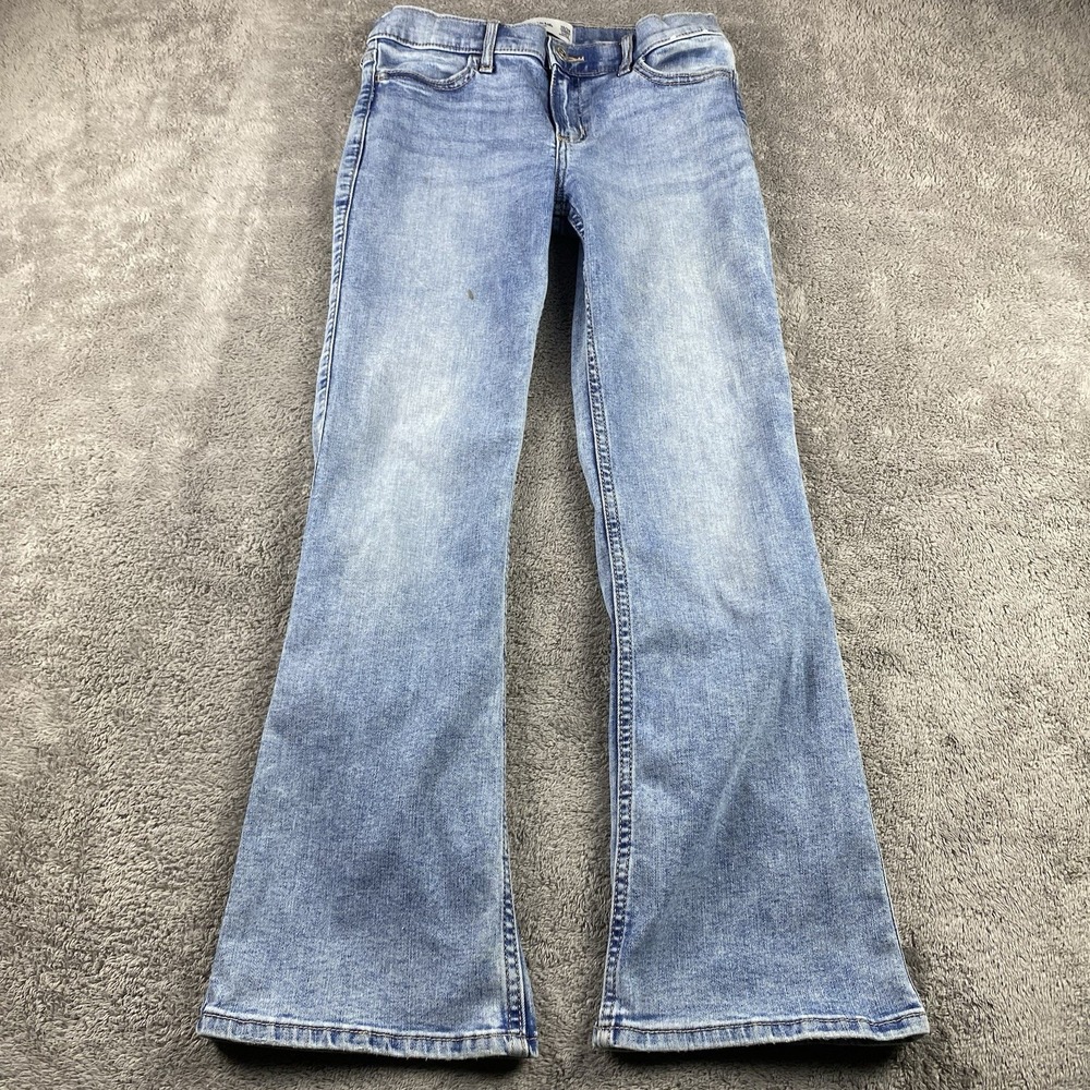 Abercrombie Kids Low Rise Boot Jeans Youth 13/14 Short Blue Adjustable Low Rise